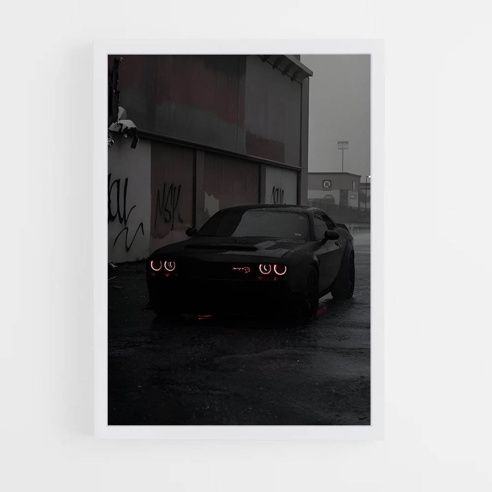 Poster Rainy Challenger – affiche Dodge (vue 3)